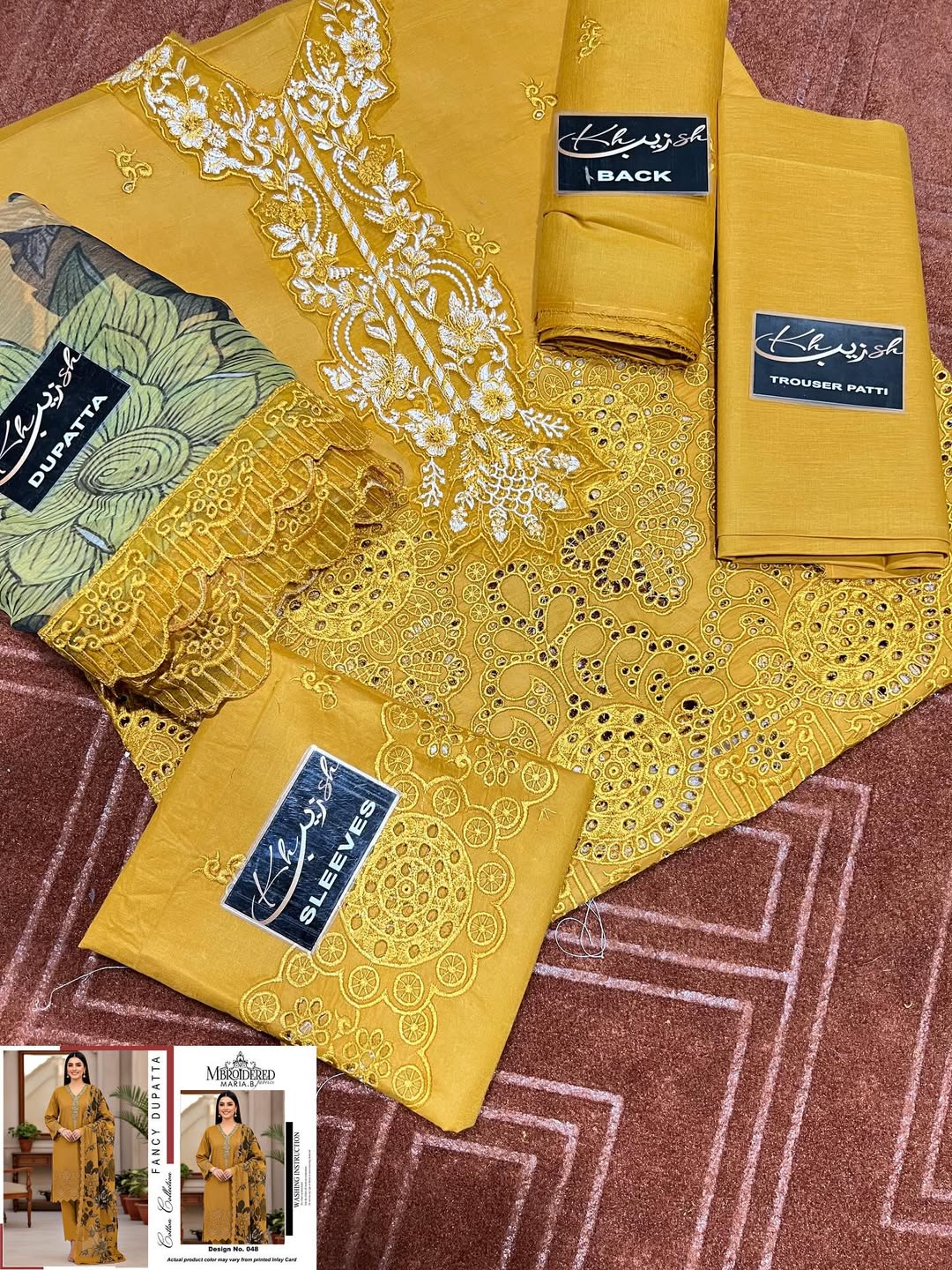 3-PC Cotton Suit With chiffon Digital print Dupatta KZ-1001