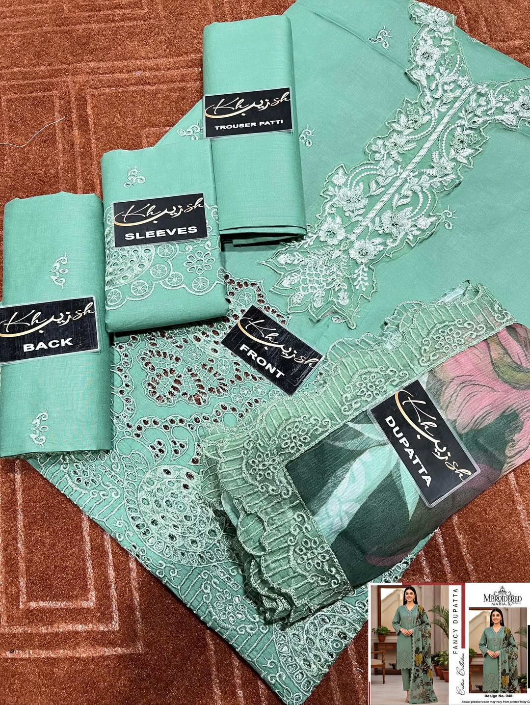 3-PC Cotton Suit With chiffon Digital print Dupatta KZ-1002