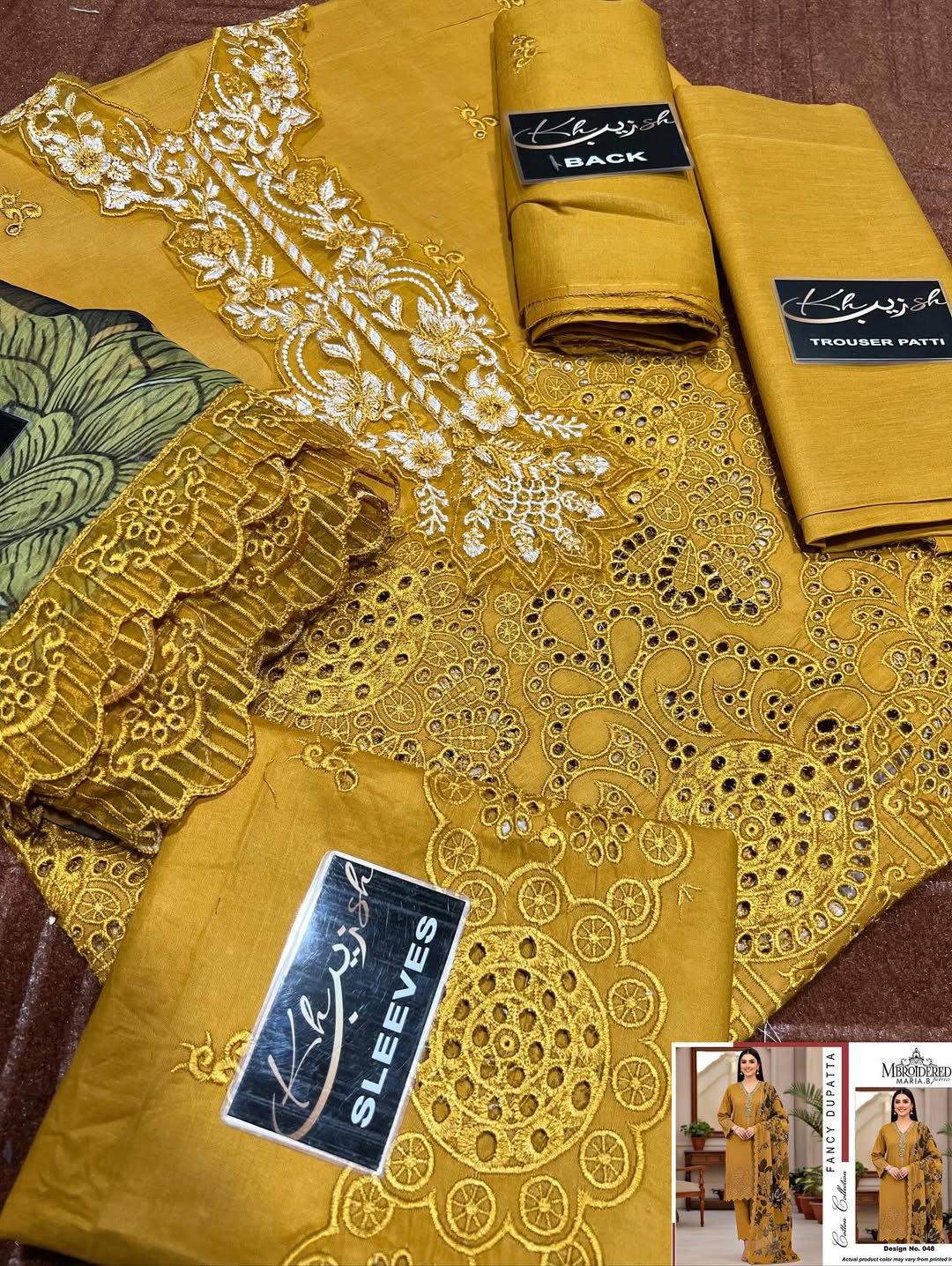 3-PC Cotton Suit With chiffon Digital print Dupatta KZ-1001