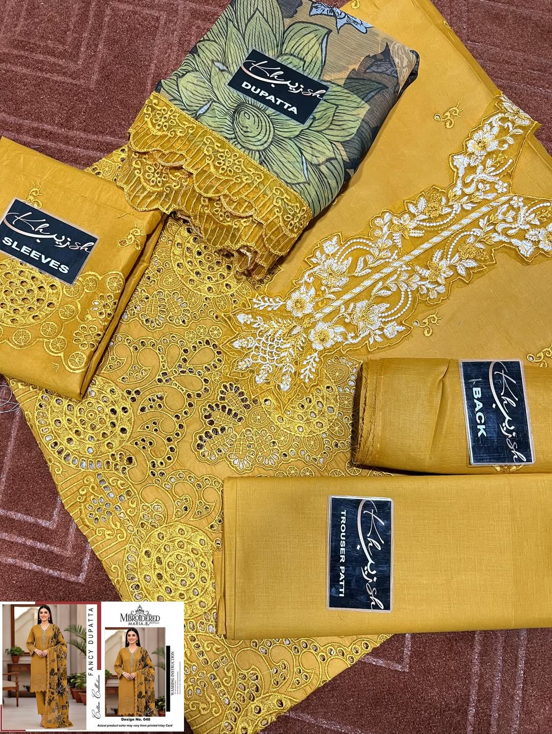 3-PC Cotton Suit With chiffon Digital print Dupatta KZ-1001