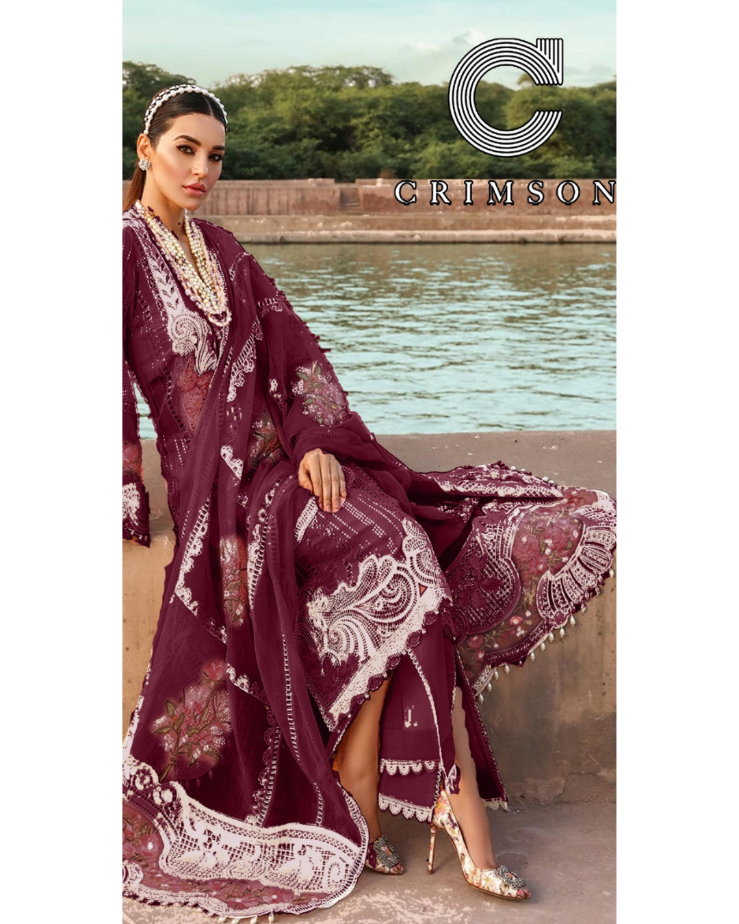 3-PC SUIT ON COTTON CHICKENKAARI WITH CHIFFON DUPATTA KZ-1013